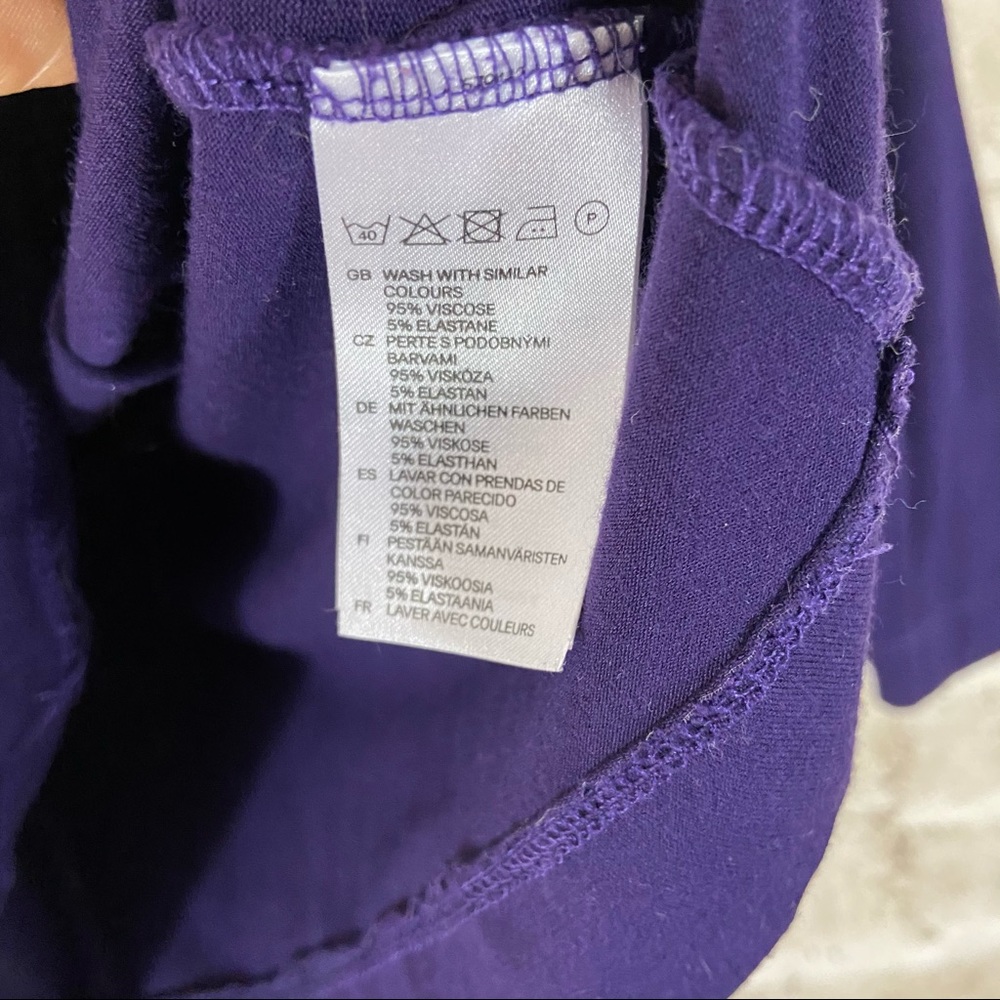 H&M purple cowl neck long sleeve shirt small - Picture 8 of 9